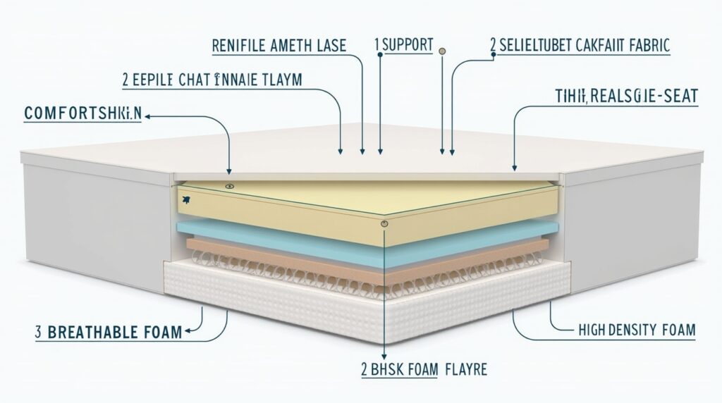 لایه‌بندی داخلی تشک رویال